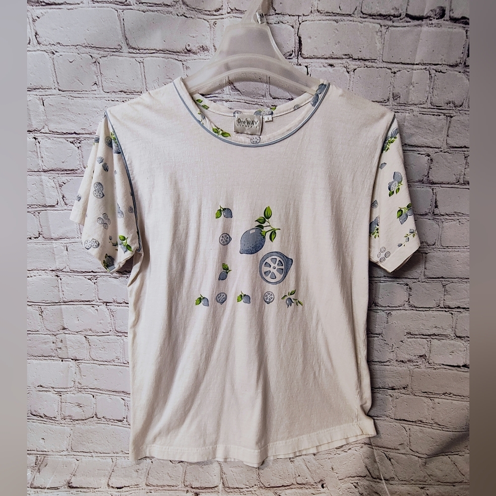One Way Vintage Fruit Fruity Core Cute Raglan Coquette Cottage Core T Shirt Smal